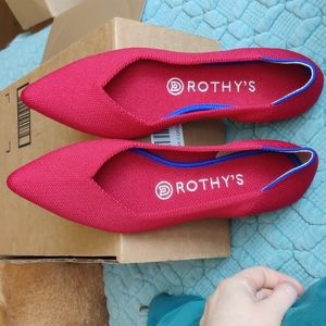 Rothy's NWOT red pointed toe flats